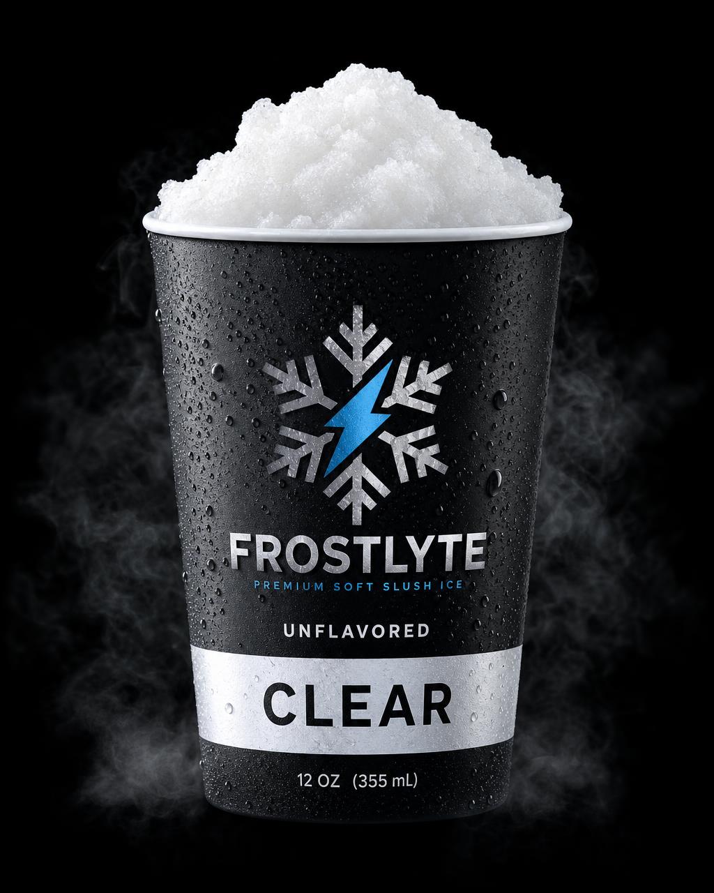 FROSTLYTE Clear soft electrolyte ice cup with light / unflavored colored ice