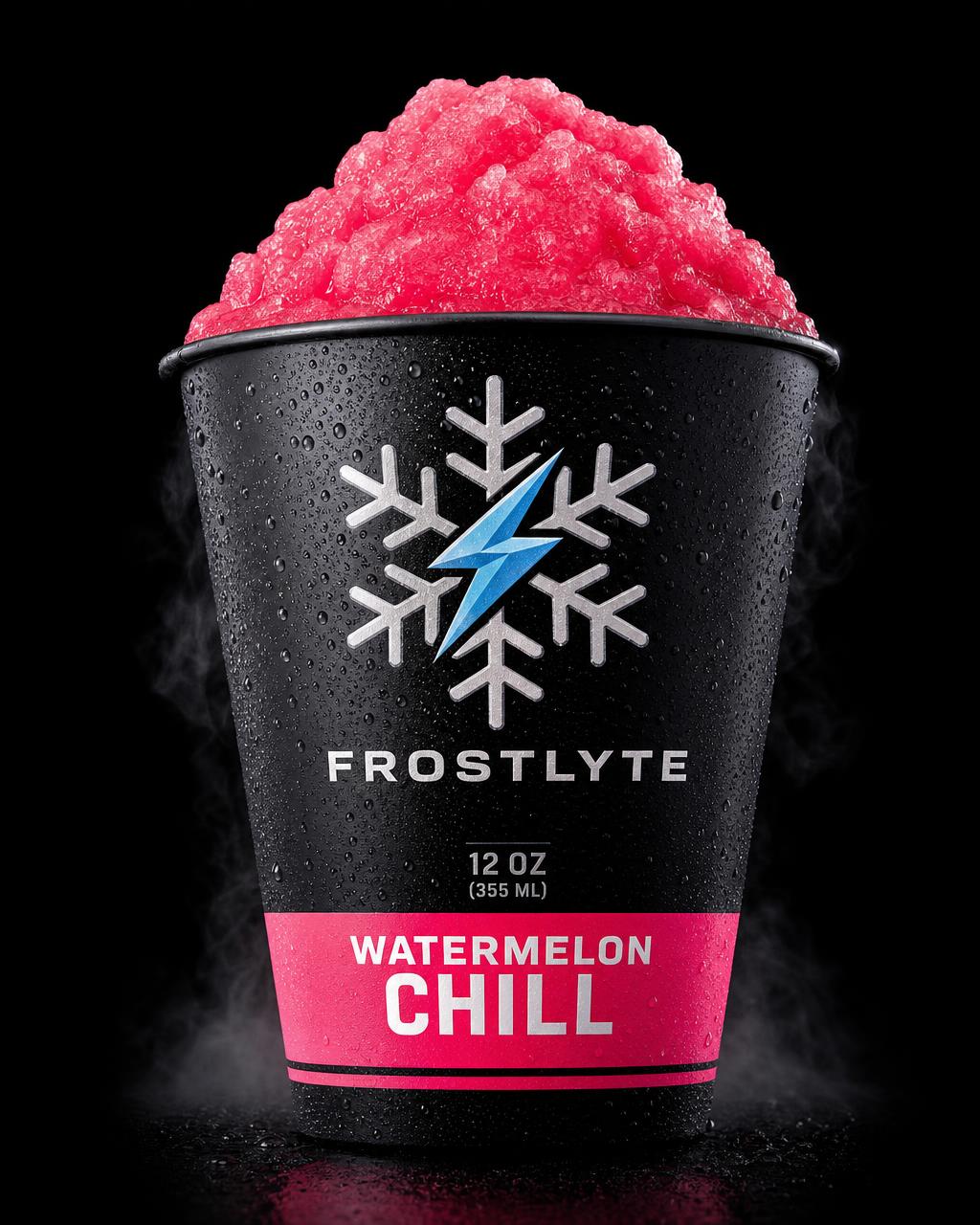 FROSTLYTE Watermelon Chill soft electrolyte ice cup with watermelon colored ice
